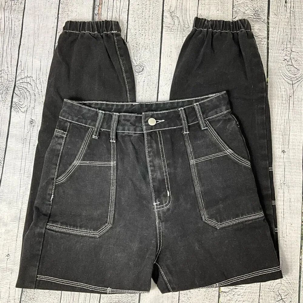 SHEIN Black Denim Joggers